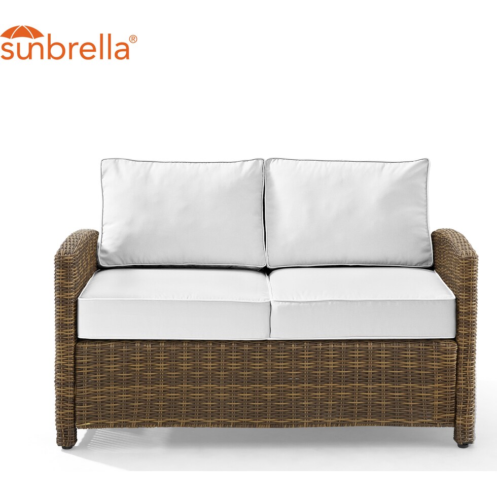 destin white and brown outdoor loveseat   