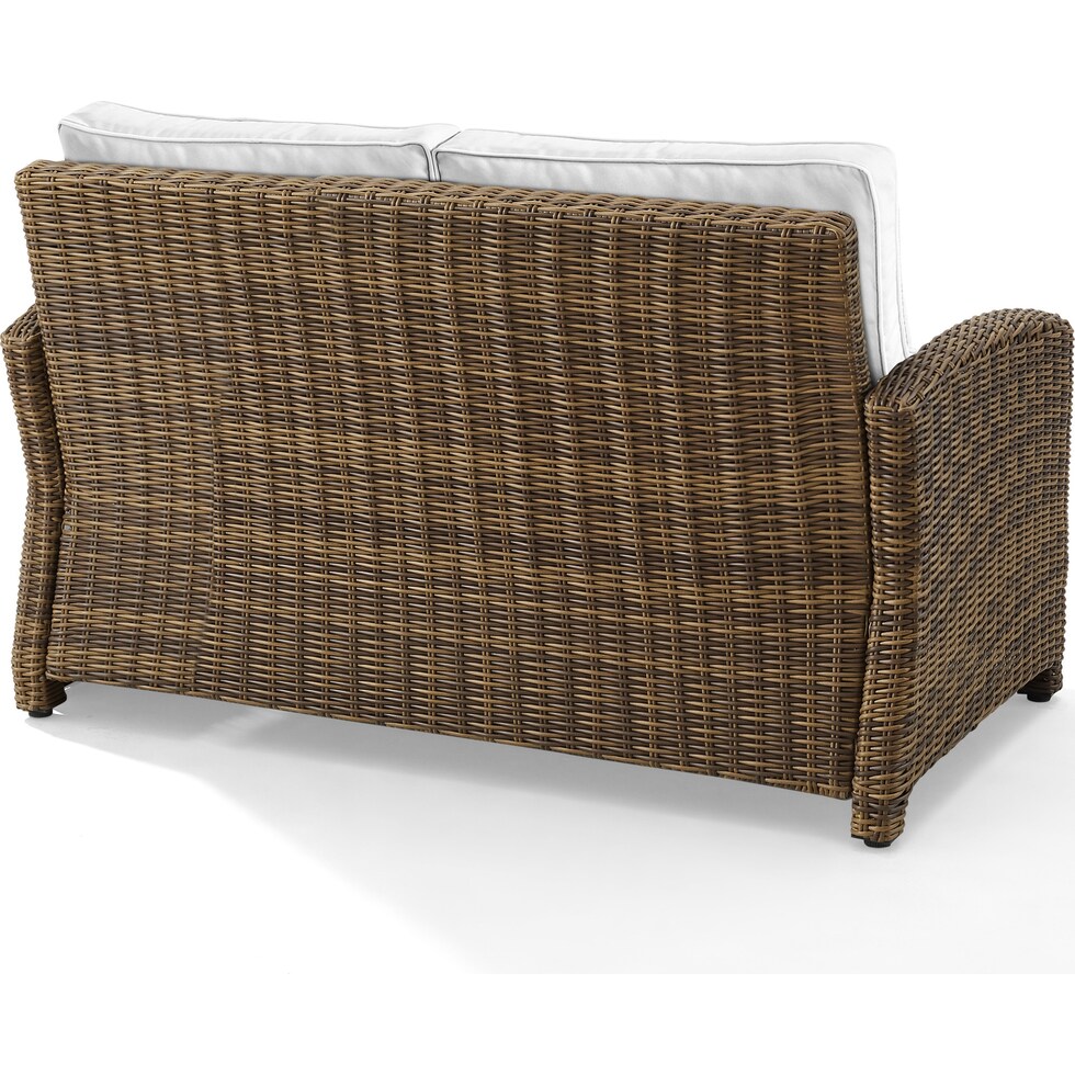 destin white and brown outdoor loveseat   