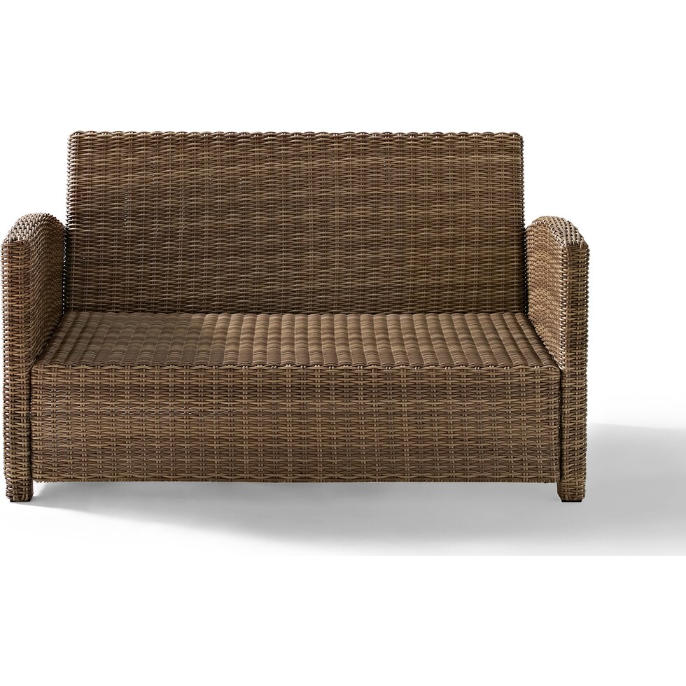 destin white and brown outdoor loveseat   