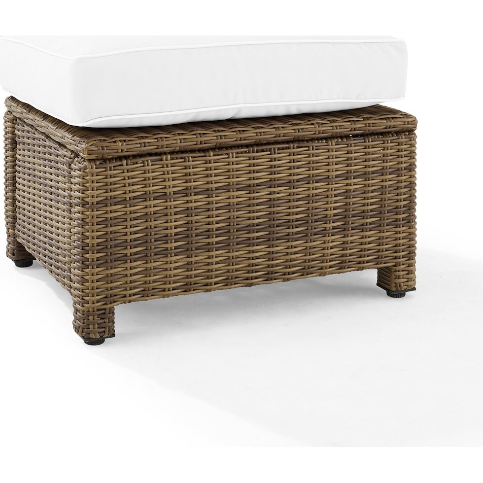 destin white and brown outdoor ottoman   