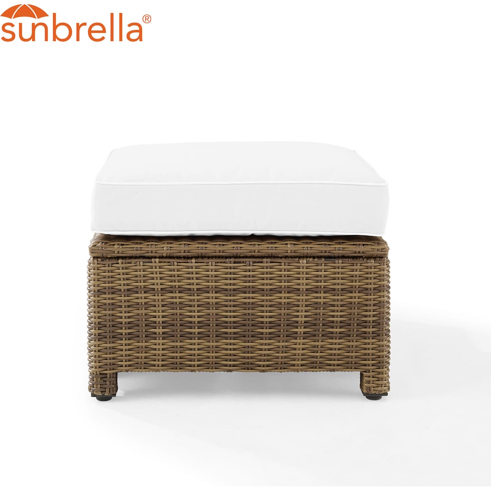 destin white and brown outdoor ottoman   