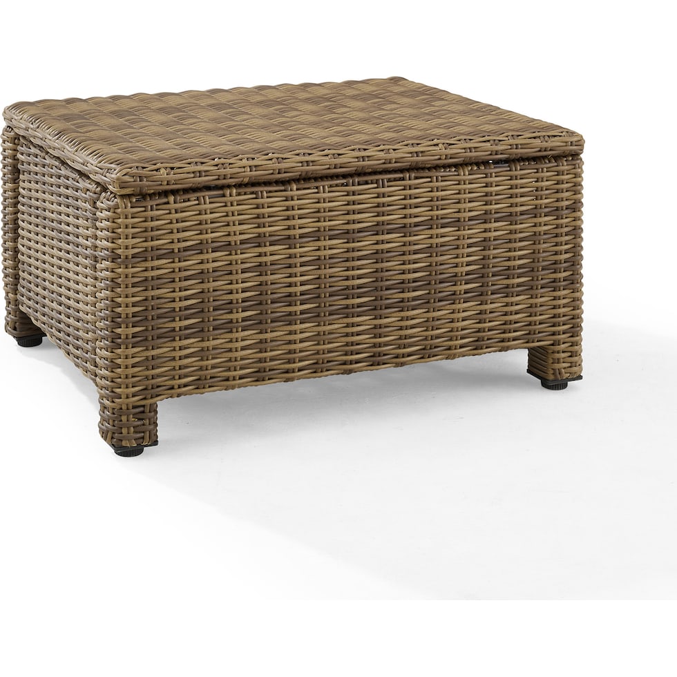 destin white and brown outdoor ottoman   