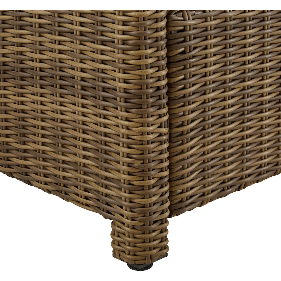 destin white and brown outdoor ottoman   