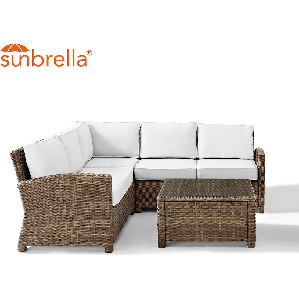 destin white and brown outdoor sectional set   