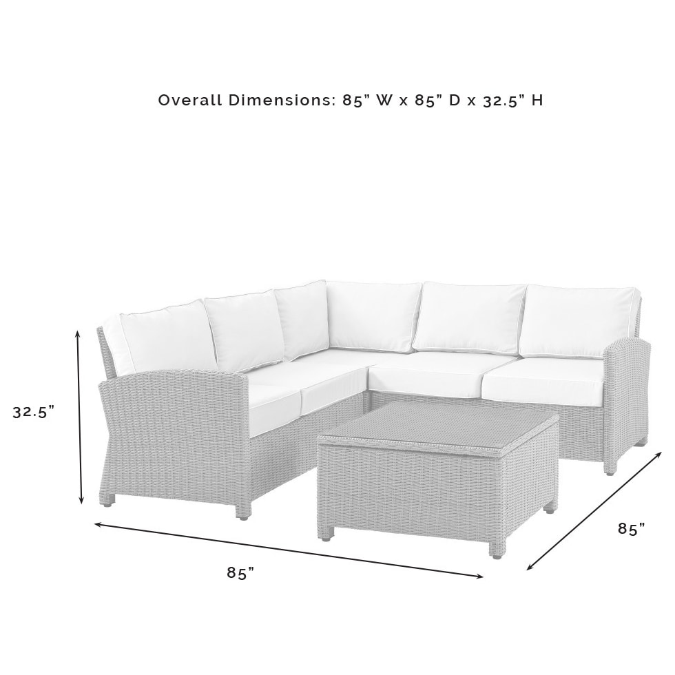 destin white and brown outdoor sectional set   