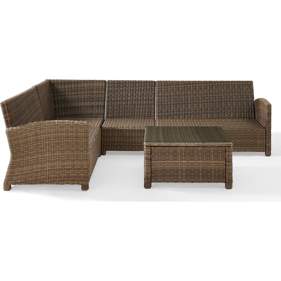 destin white and brown outdoor sectional set   