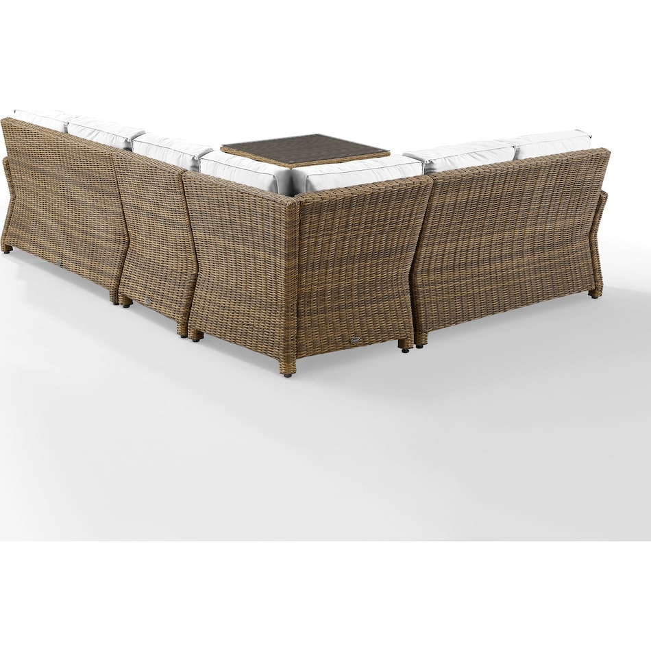 destin white and brown outdoor sectional set   