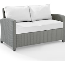 destin white and gray outdoor loveseat   