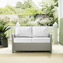 destin white and gray outdoor loveseat   