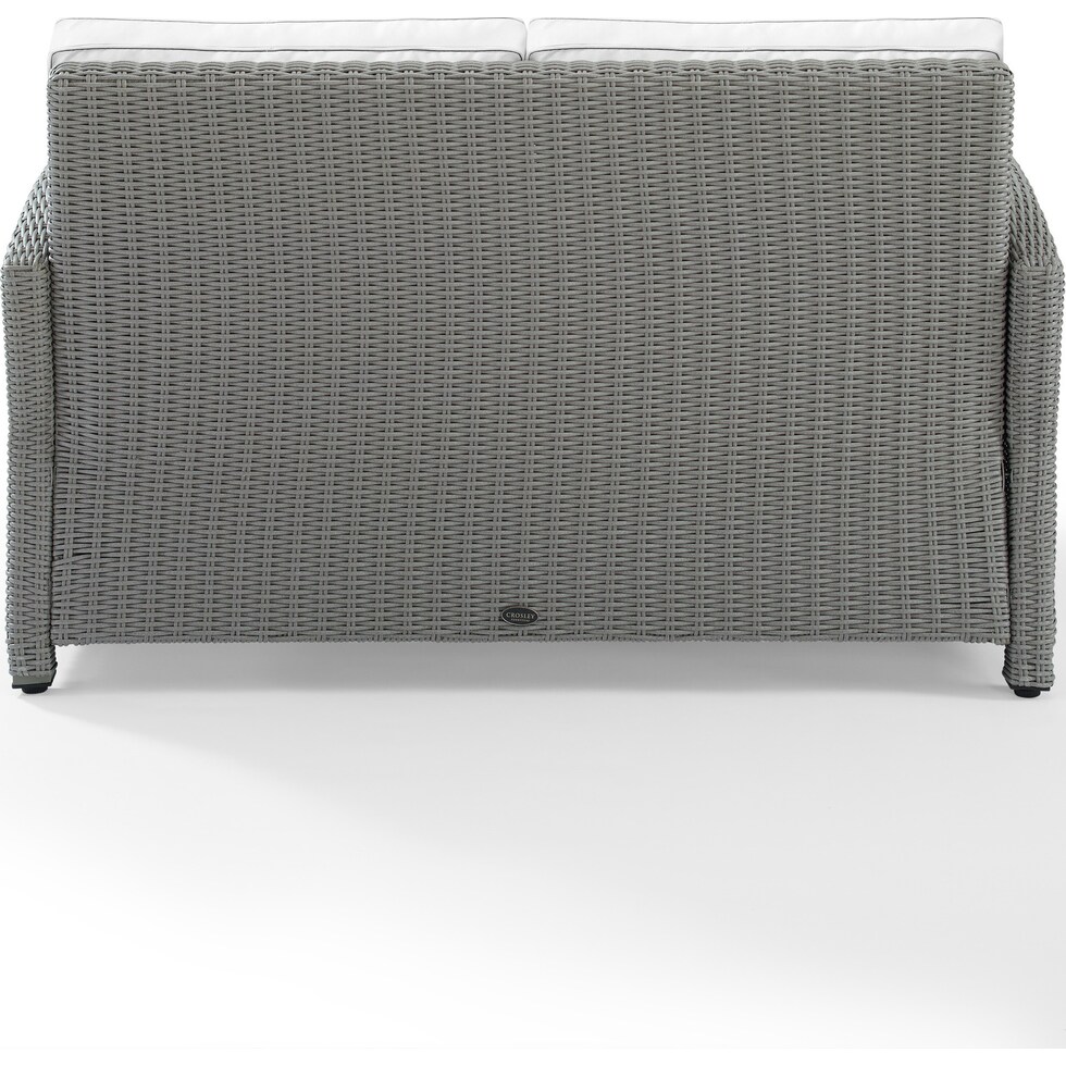 destin white and gray outdoor loveseat   