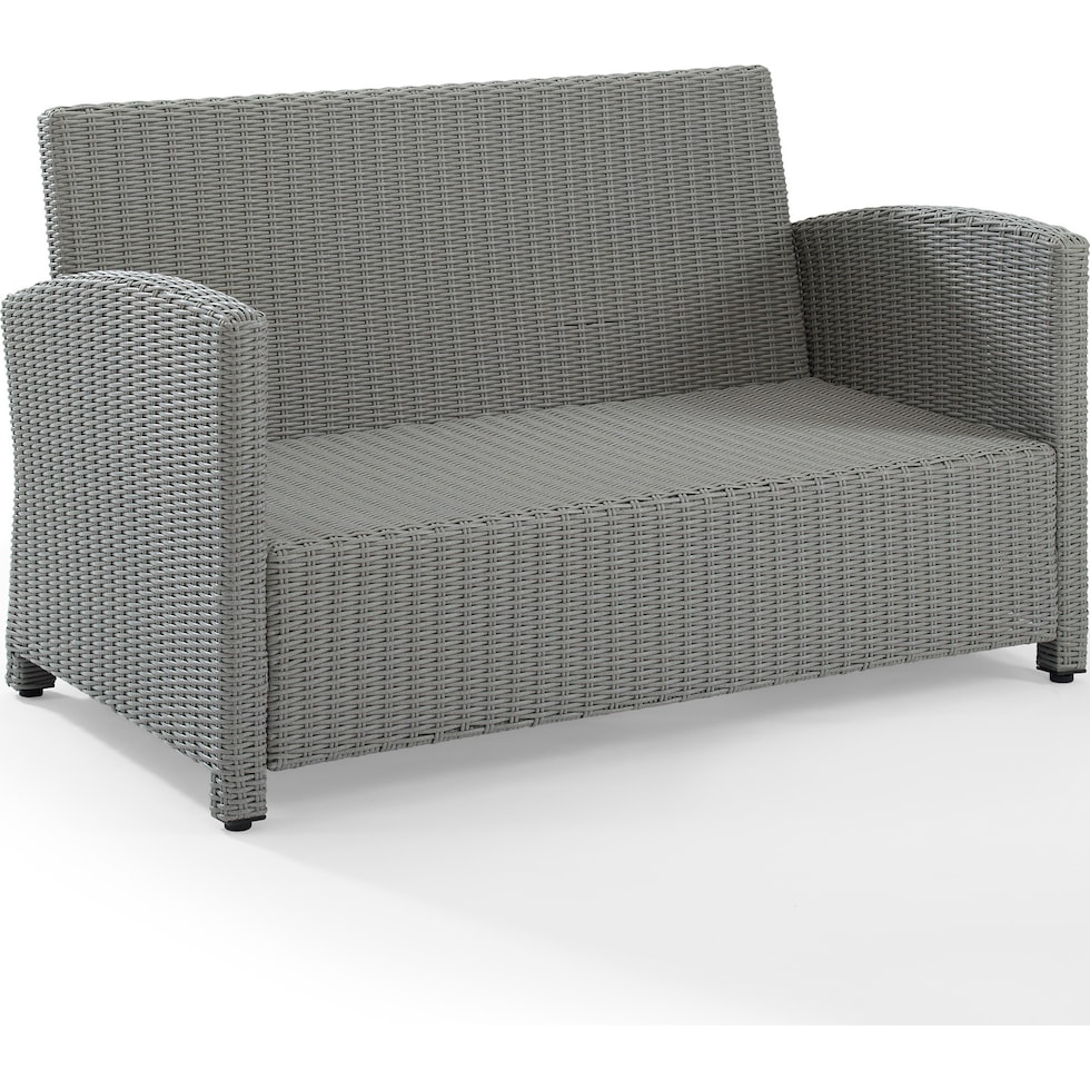 destin white and gray outdoor loveseat   