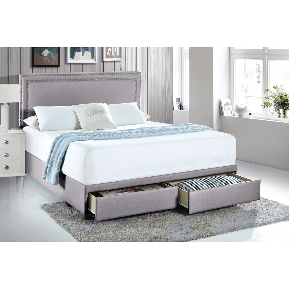 devereaux gray king bed   