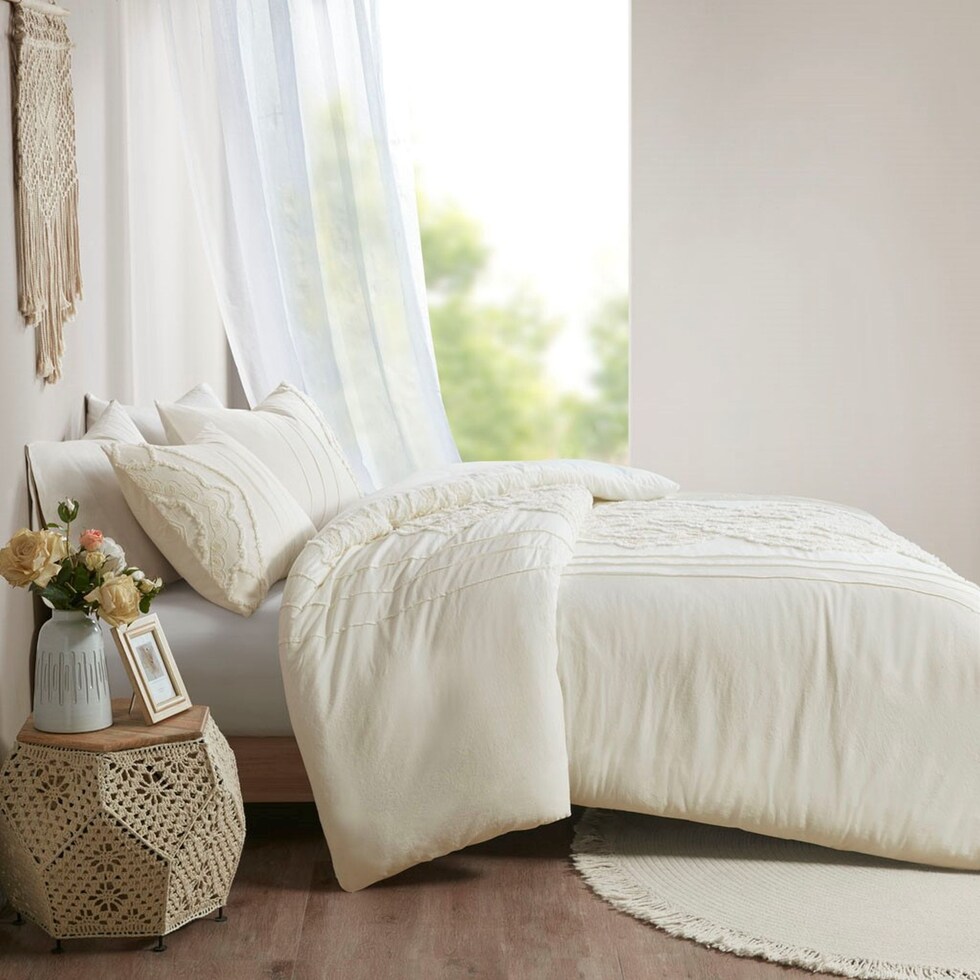 devereaux white king california king bedding set   