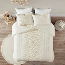 devereaux white king california king bedding set   