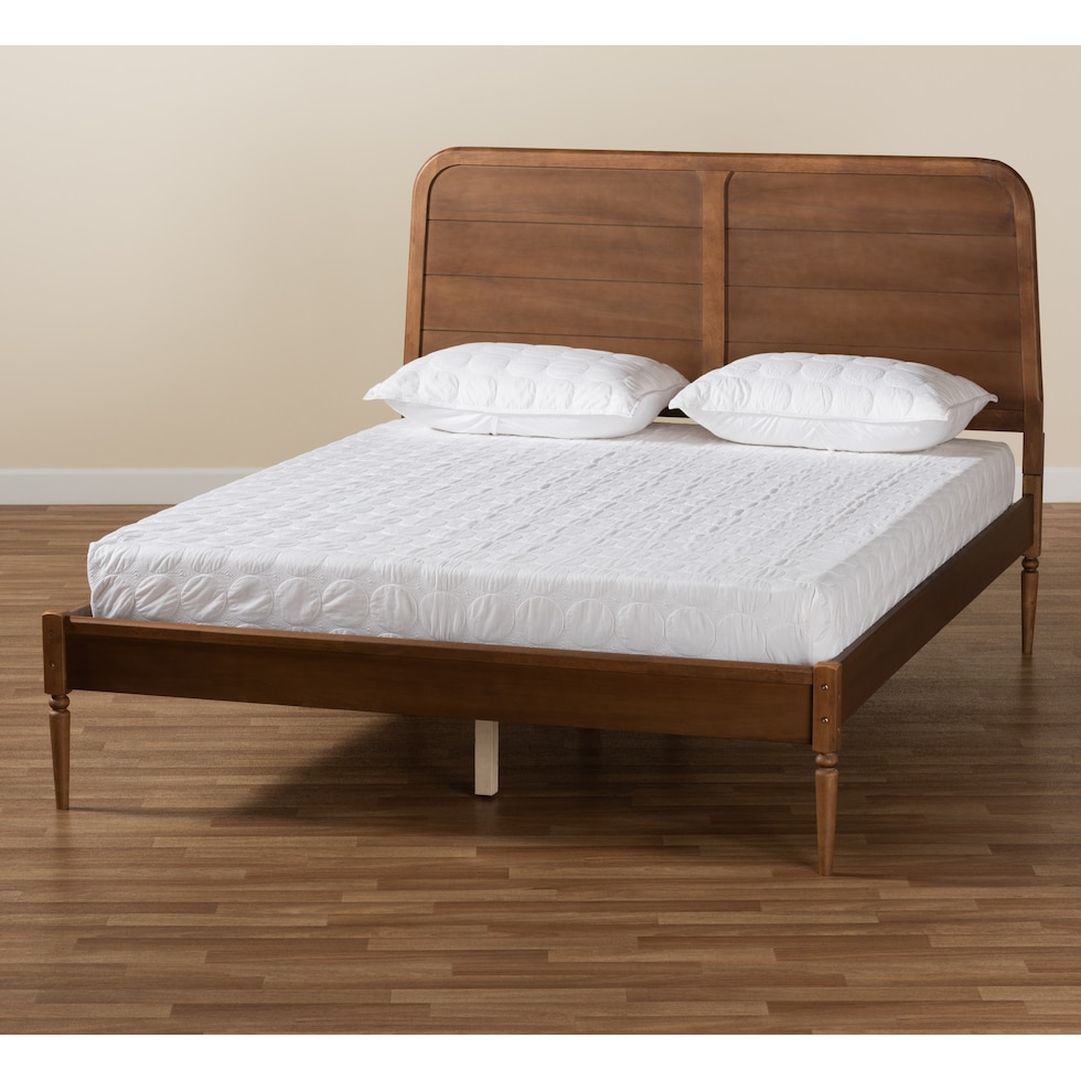 devika dark brown queen bed   