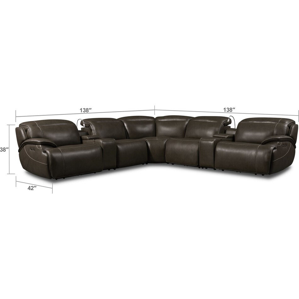 Devon DualPower Reclining Sectional American Signature Furniture