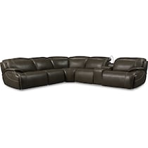 devon gray  pc power reclining sectional   