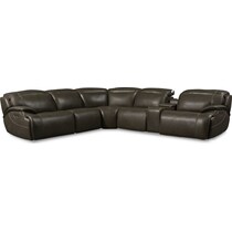 devon gray  pc power reclining sectional   