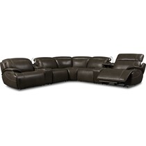 devon gray  pc power reclining sectional   