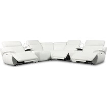 devon white  pc power reclining sectional   