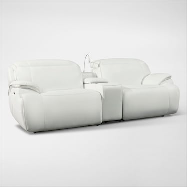Devon Dual-Power Reclining Sofa - White
