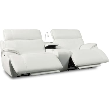 Devon Dual-Power Reclining Sofa - White