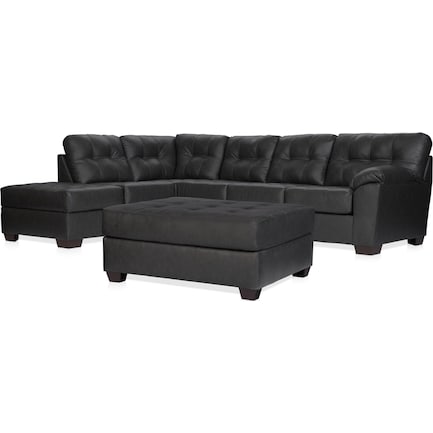 Dexter 2-Piece Sectional with Left-Facing Chaise and Ottoman Set - Charcoal