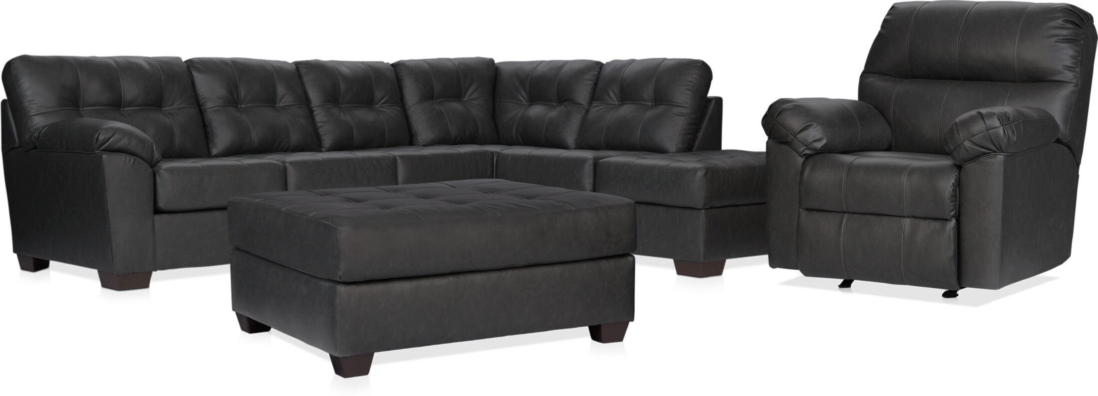 Dexter 2Piece Sectional, Rocker Recliner and Ottoman Set American