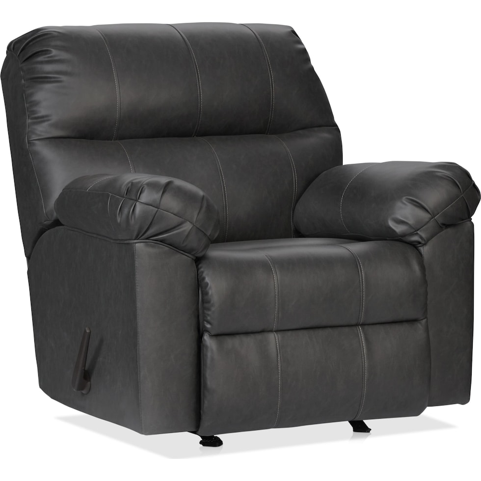 dexter gray rocker recliner   