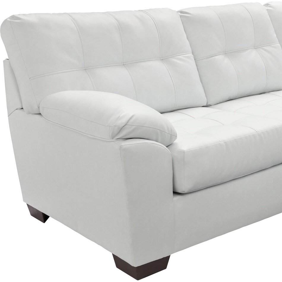 dexter white  pc sectional and ottoman   
