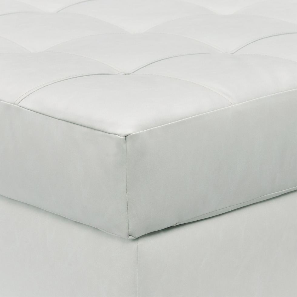 dexter white ottoman   