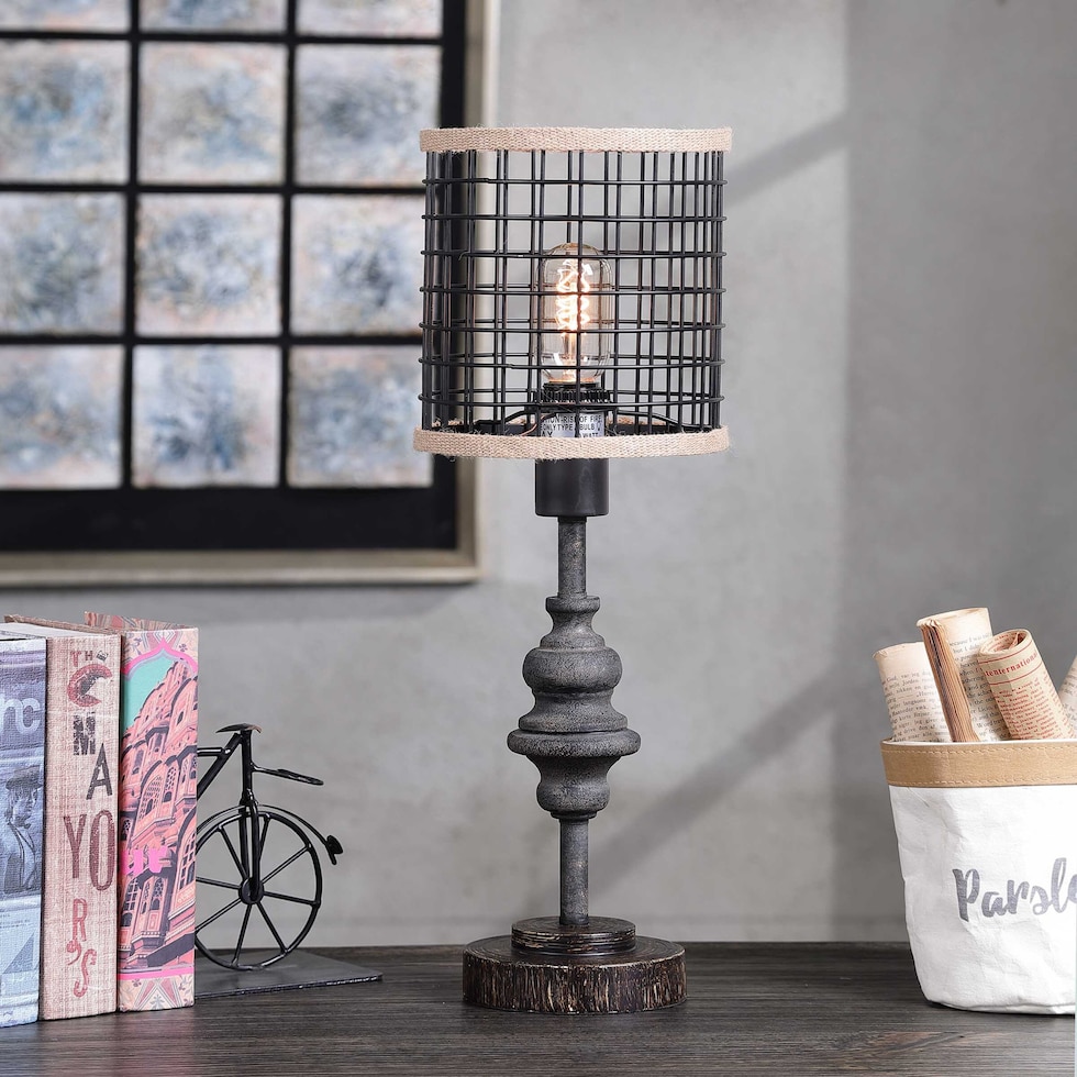 diya black table lamp   