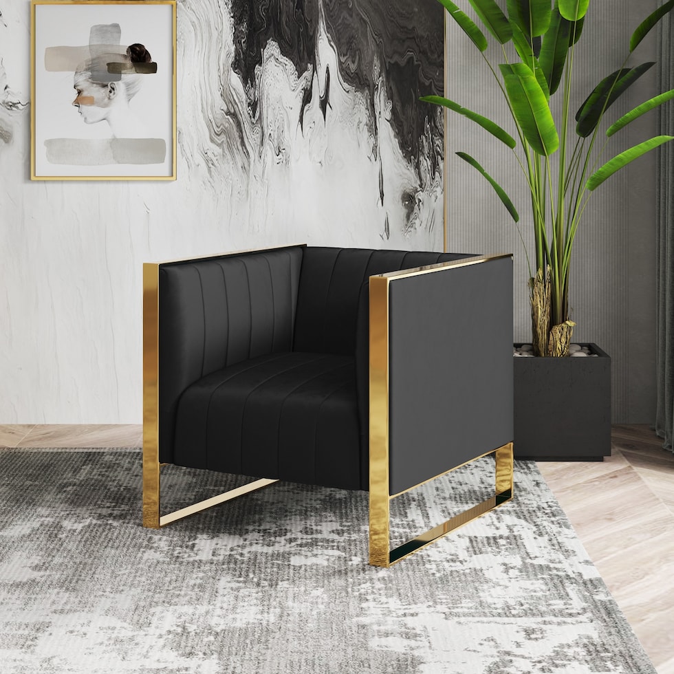 dobrev black accent chair   