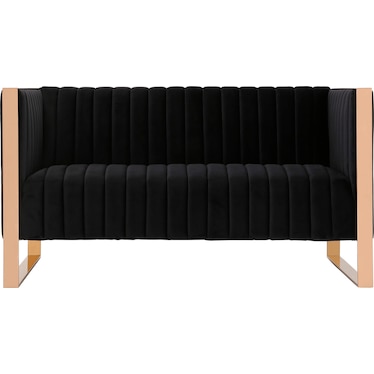 Dobrev Loveseat - Black/Rose Gold