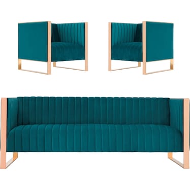 Dobrev Sofa and Set of 2 Chairs