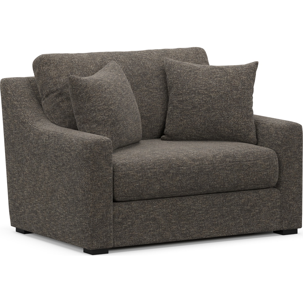 dobson dark brown chair and a half   