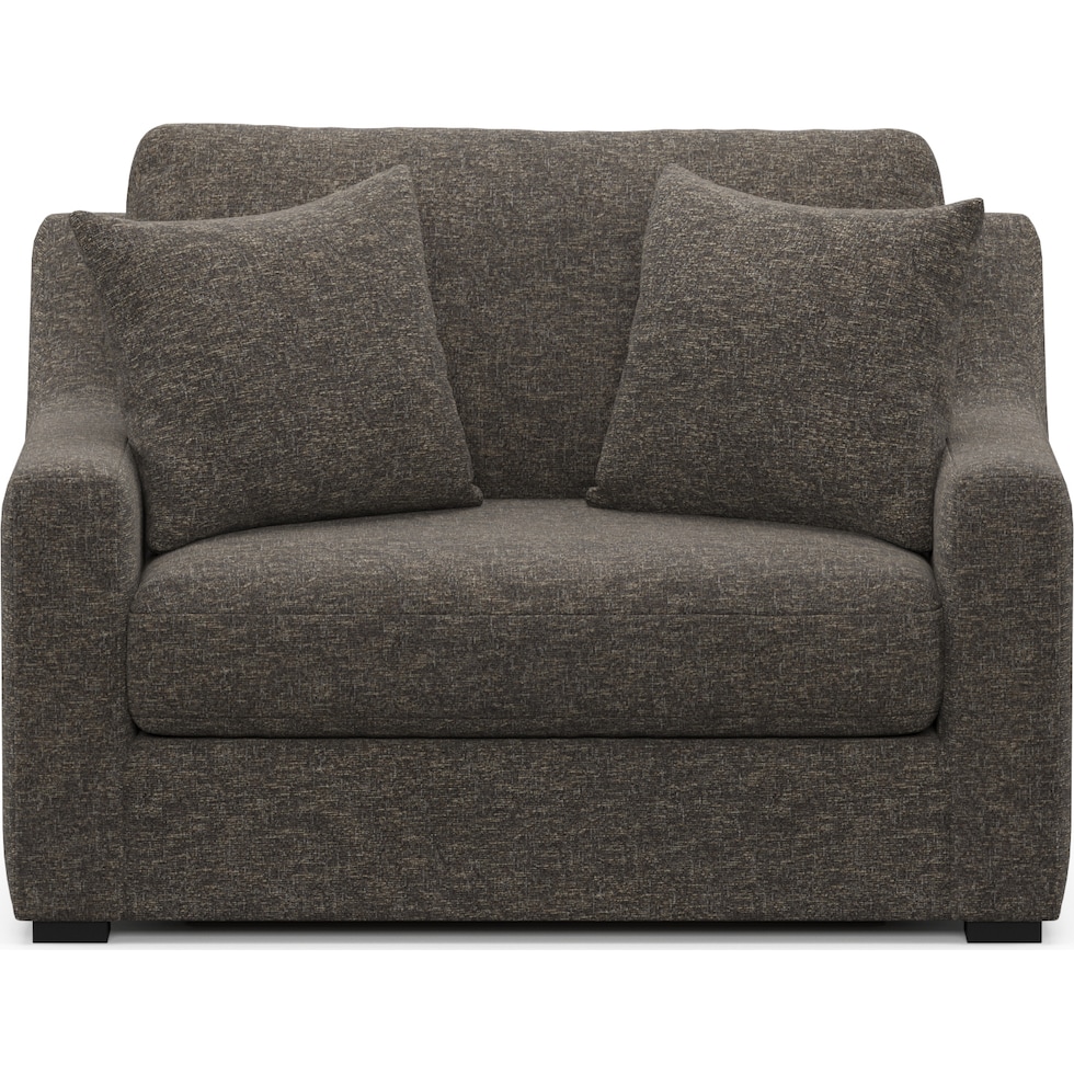 dobson dark brown chair and a half   