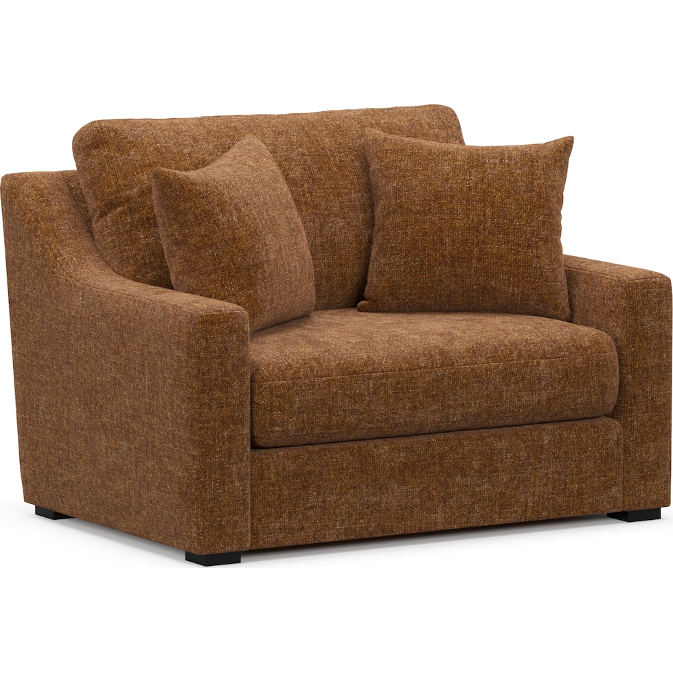 dobson light brown chair and a half   