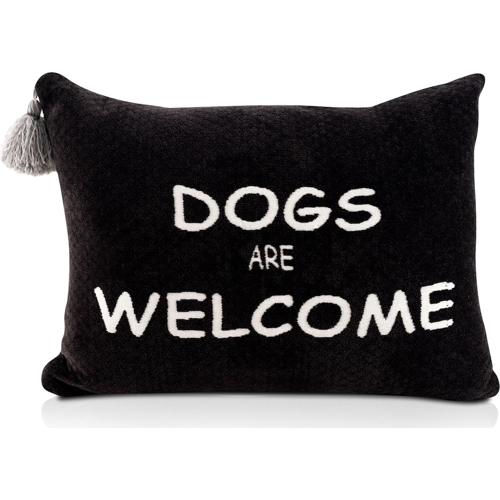 dog lovers black accent pillow   