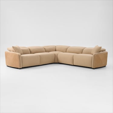 Donovan Dual-Power 5-Piece Reclining Sectional - Sand