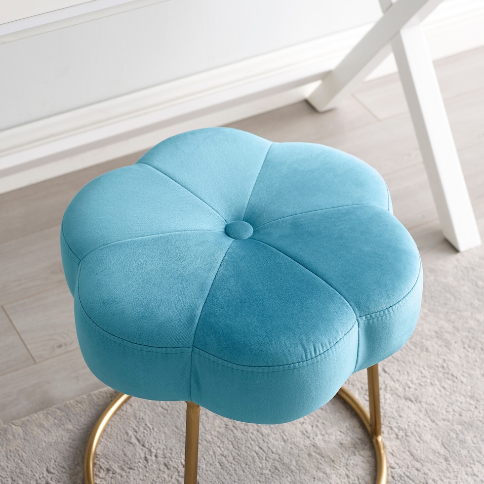 dora blue vanity stool   