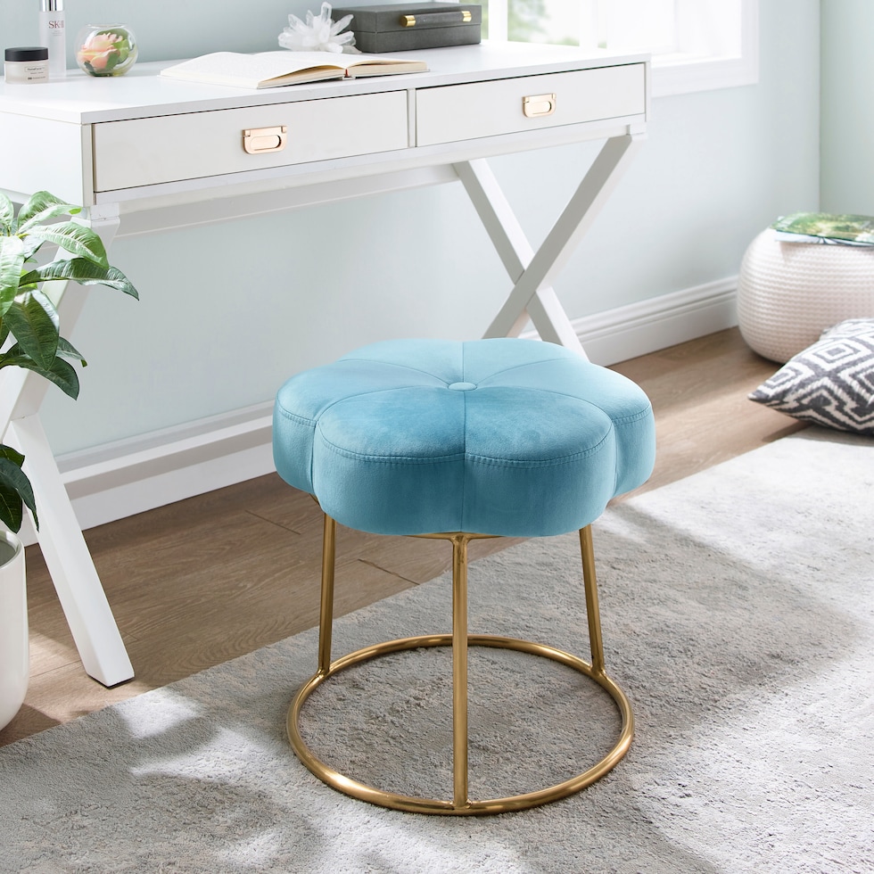 dora blue vanity stool   