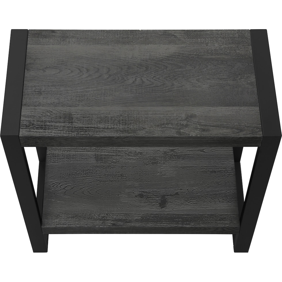 doran dark gray black end table   
