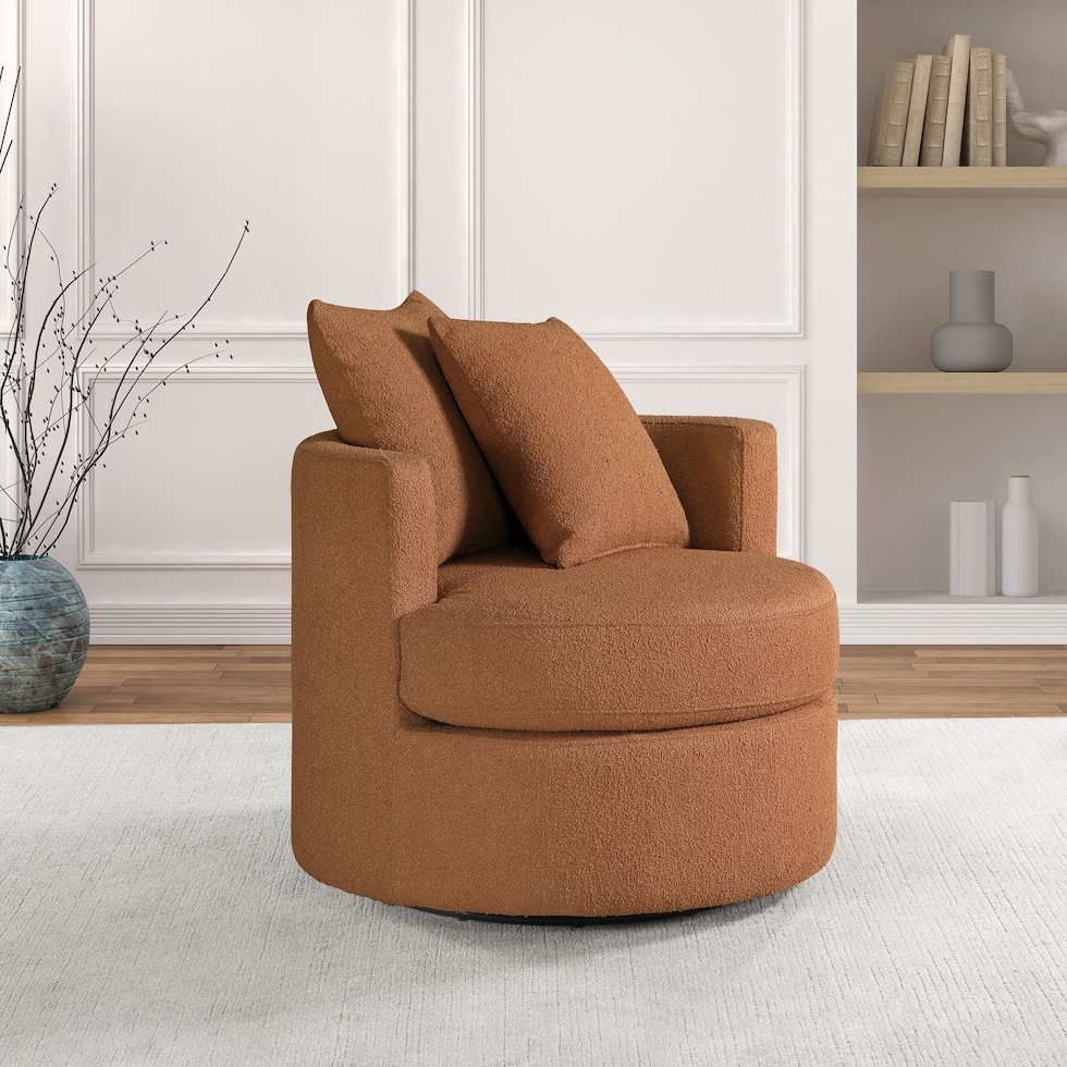 doreen orange swivel chair   
