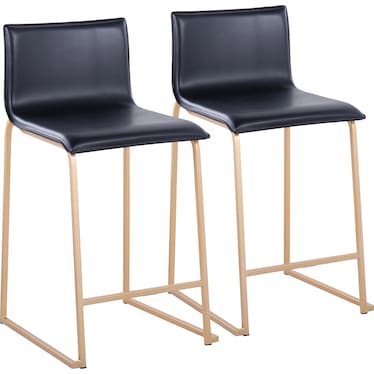 Doric Set of 2 Counter-Height Stools with Back
