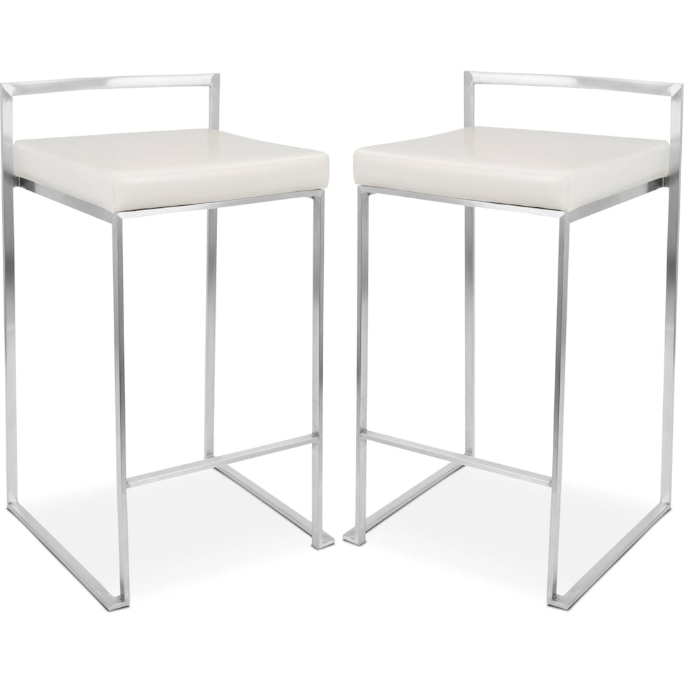 doric white counter height stool   