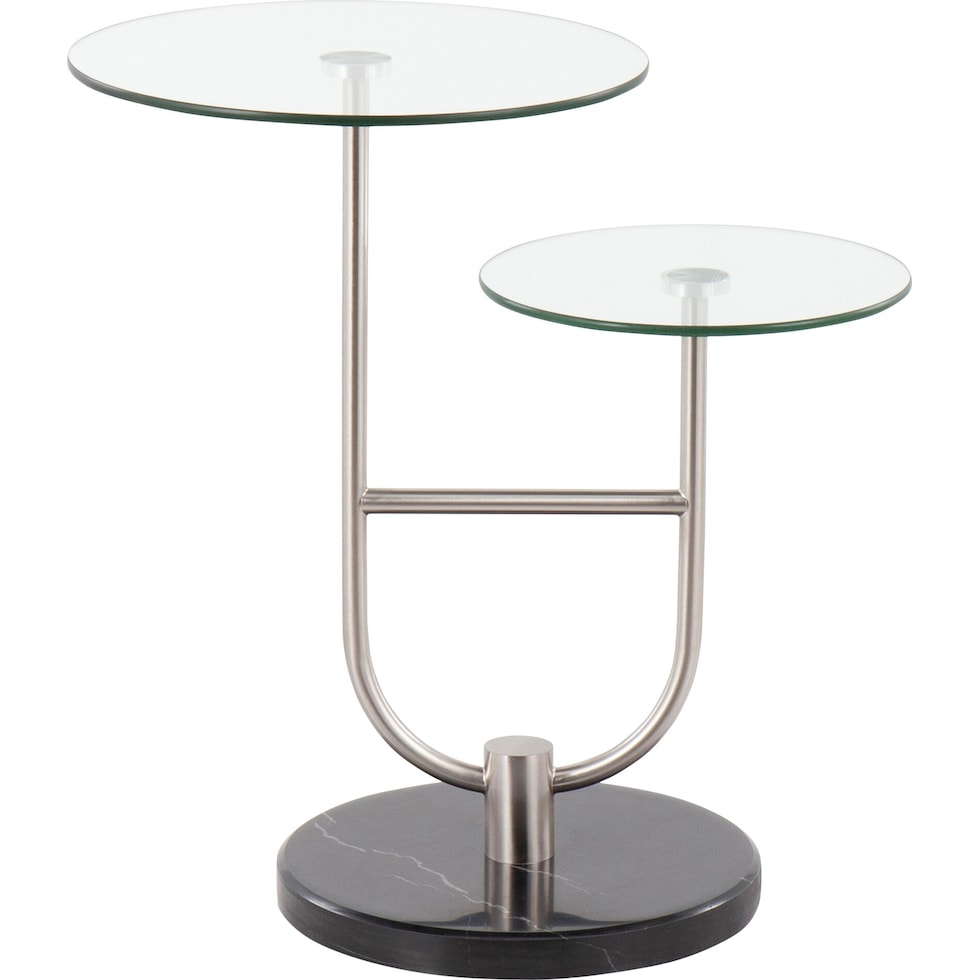 double black nickel side table   