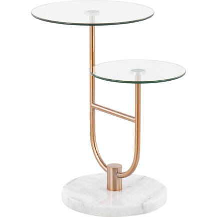 Double Side Table - White/Gold