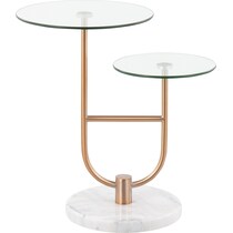 double white gold side table   