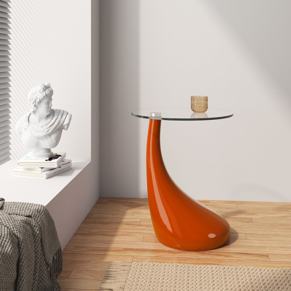 draco orange accent table   